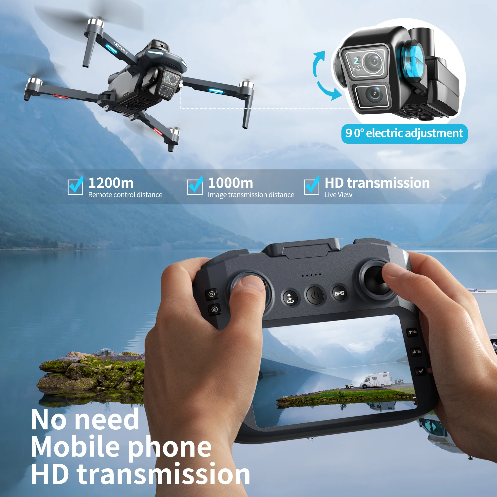 Lenovo XT606 Drone Professiona - Drone Gps Mount avis et prix