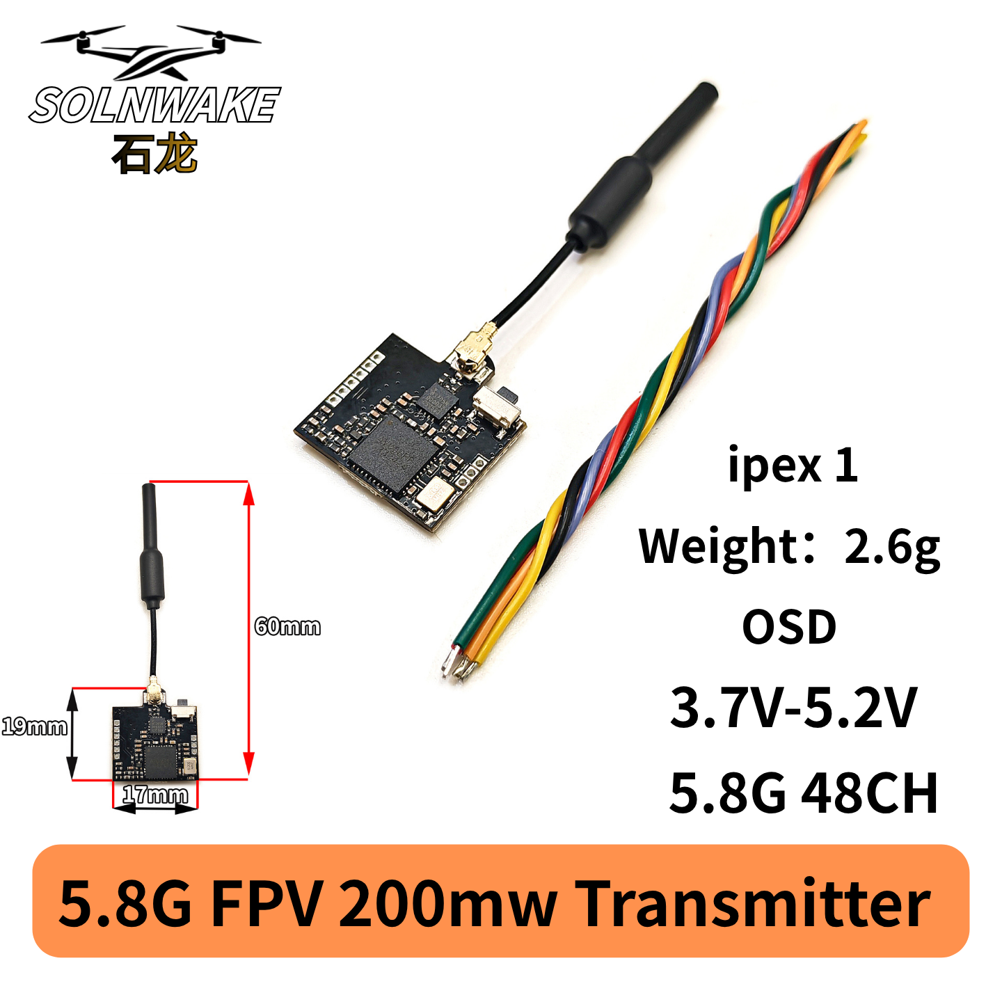 SLONWAKE Nano 5.8G 48CH 200mW  - Drone Transmitter avis et prix