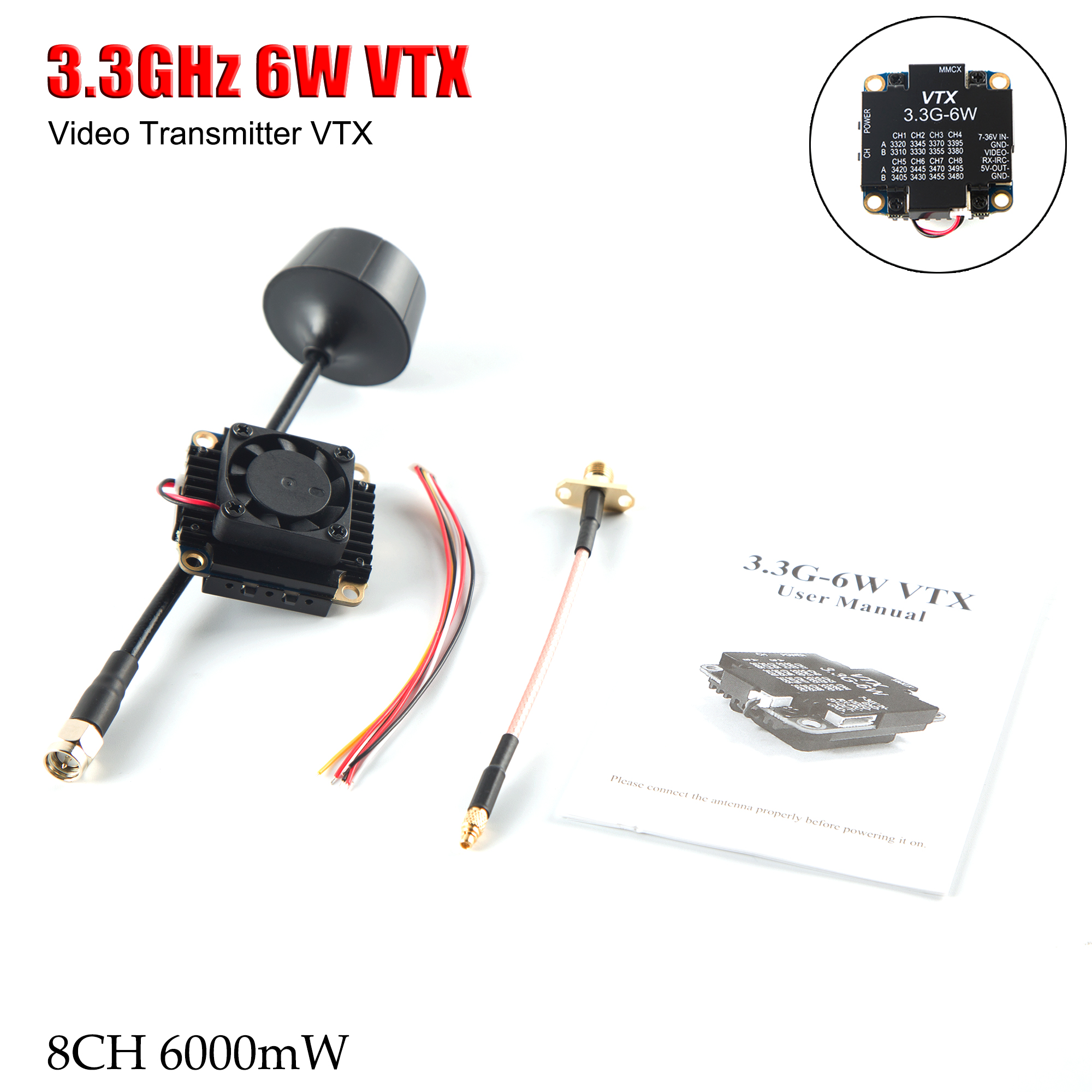 FPV Video Transmitter 3.3G 6W  - Drone Transmitter avis et prix