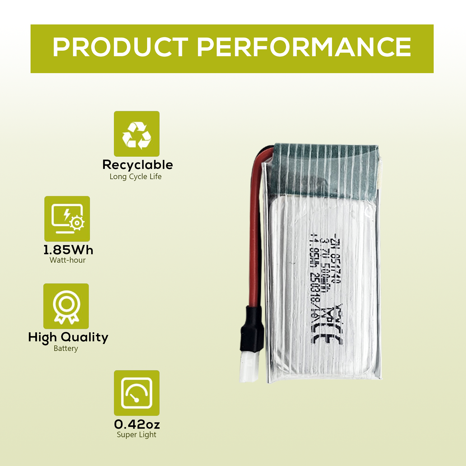 5Pcs 3.7V 500mAh LiPo Batterie - Drone Charger avis et prix